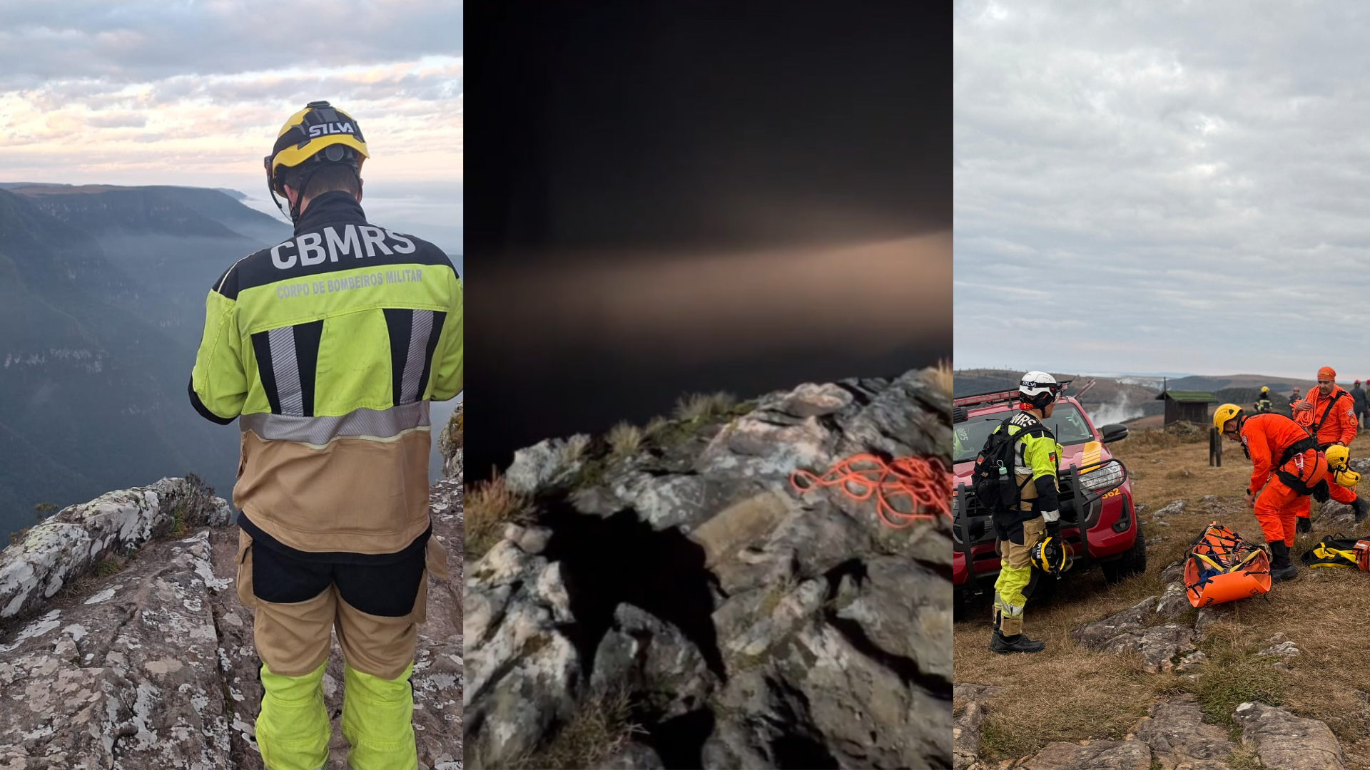 Vídeo mostra altura de 70 metros onde menina caiu em cânion no RS; veja Vídeo mostra altura de 70 metros onde menina caiu em cânion no RS; veja