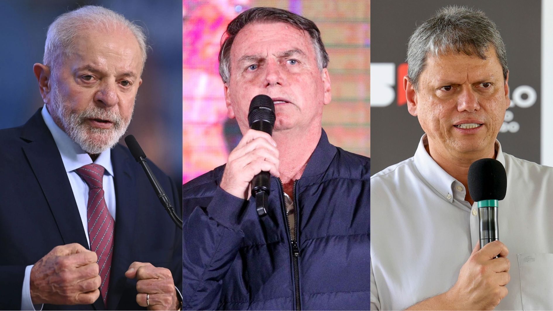 No 1º turno, Lula empataria com Bolsonaro e venceria Tarcísio, diz pesquisa