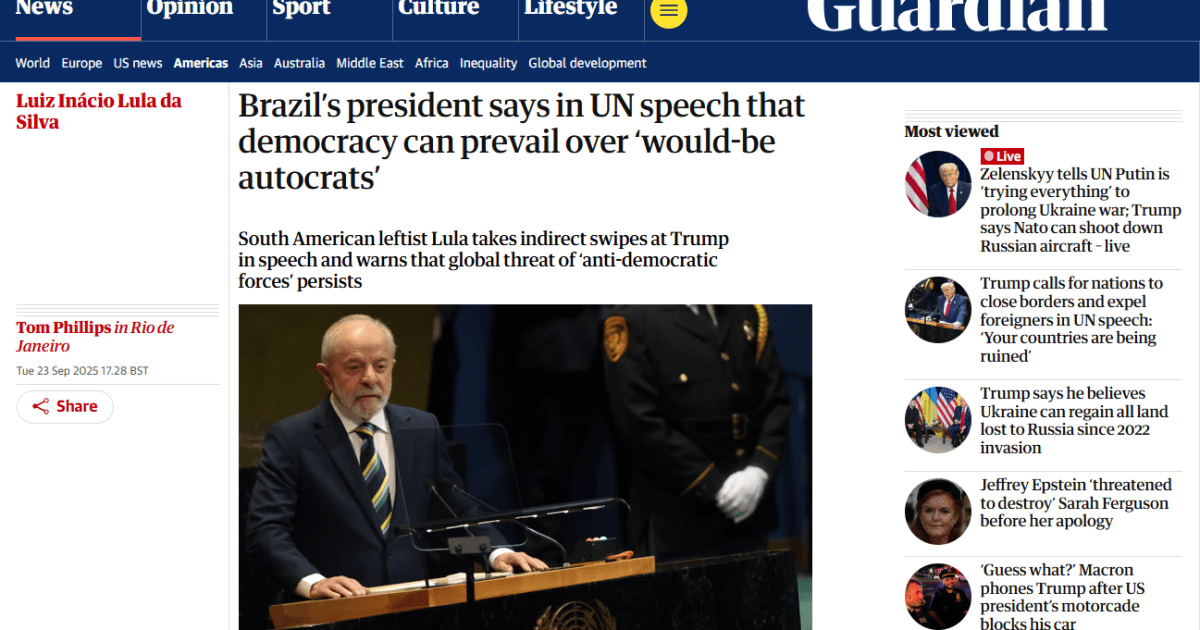 Imprensa internacional repercute discurso de Lula na ONU Imprensa internacional repercute discurso de Lula na ONU