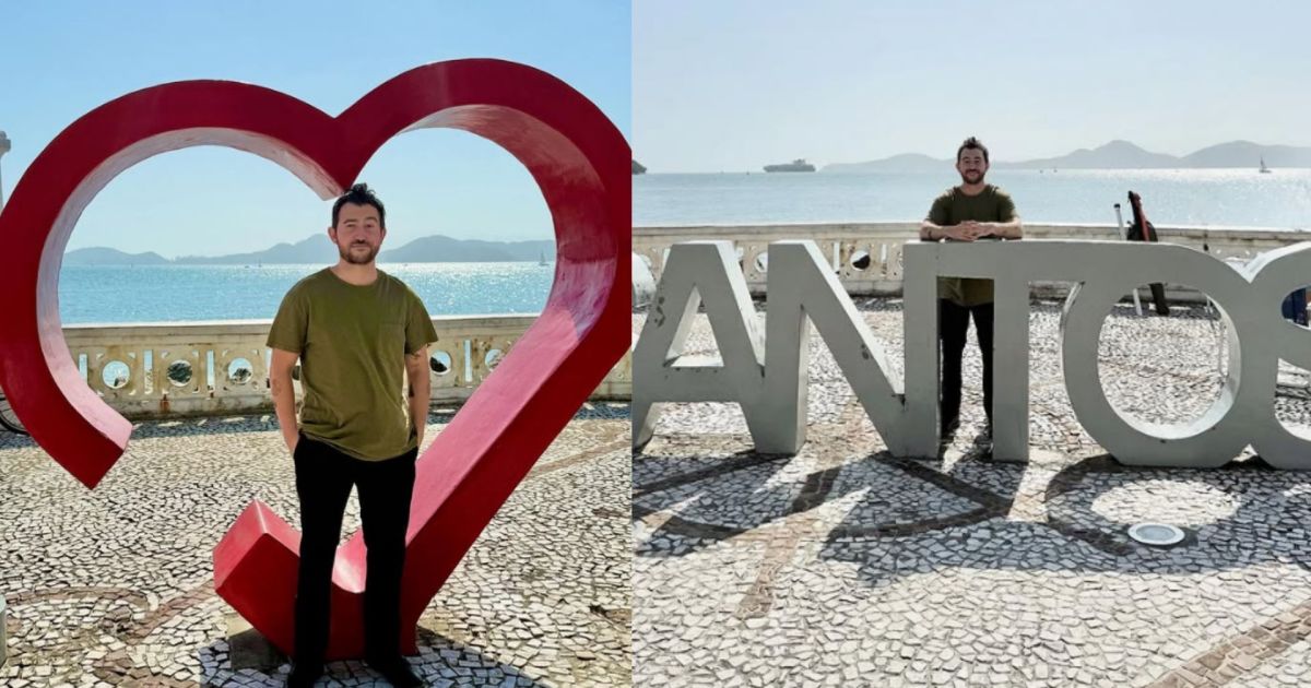 Vincent Martella, Greg de “Todo Mundo Odeia o Chris”, posta foto em Santos