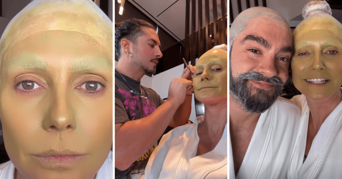 Cobras que se mexem e língua bifurcada: confira fantasia de Heidi Klum