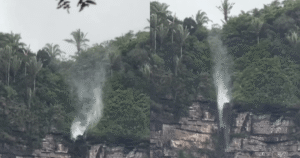 Cachoeira no Ceará desafia a gravidade e faz água subir; veja vídeo