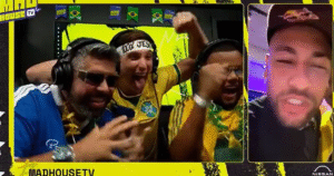Neymar aparece comemorando convocação para Copa em live da Kings League