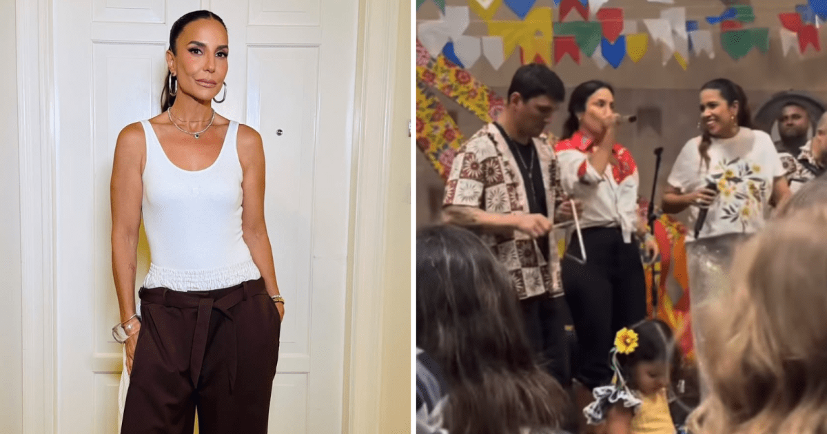 Ivete Sangalo surpreende ao cantar na festa da escola das filhas; assista