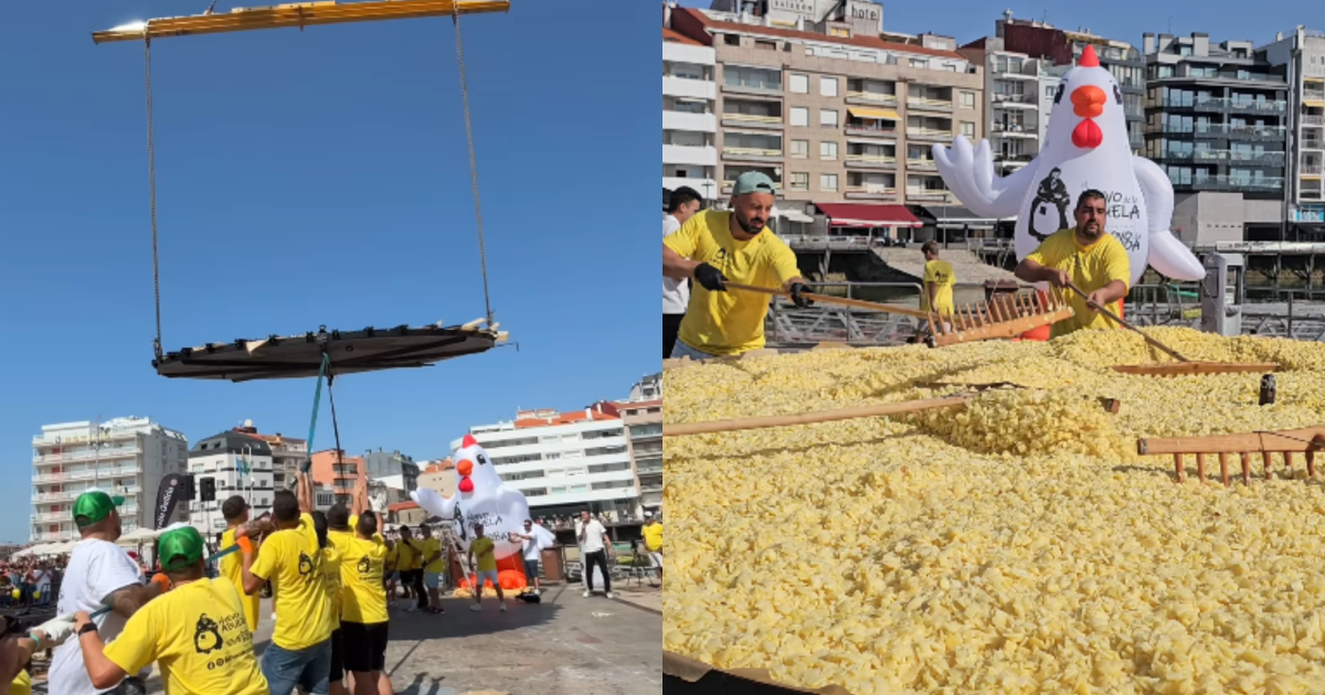 Maior tortilha do mundo leva 17 mil ovos e precisa de grua para ser virada Maior tortilha do mundo leva 17 mil ovos e precisa de grua para ser virada