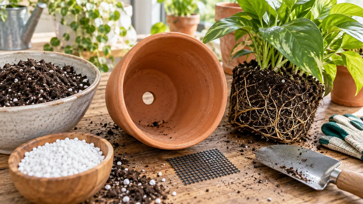 Como melhorar a drenagem de vasos de plantas