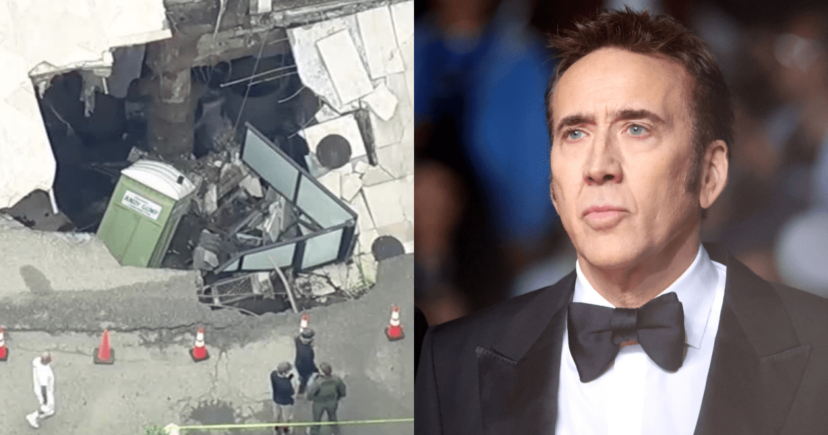 Cratera gigante se abre em mansão de Nicolas Cage em Malibu; veja Cratera gigante se abre em mansão de Nicolas Cage em Malibu; veja
