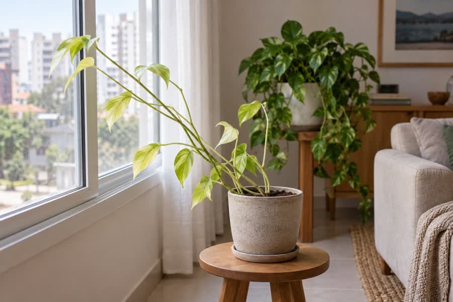 Como identificar se uma planta está recebendo pouca luz